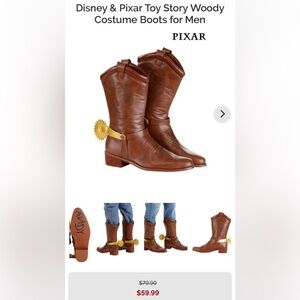Disney Pixar Toy Story Woody Costume Cowboy Boots for Men size 10